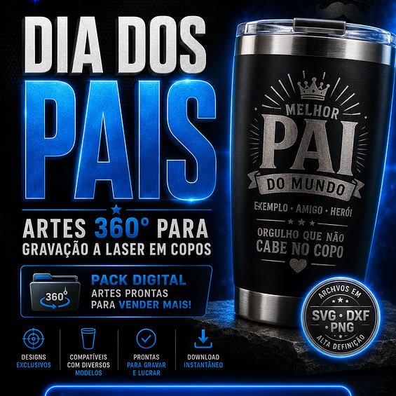 1-Artes Laser Dia dos Pais Arquivo Dia dos Pais Laser em Copos - Imagem 1