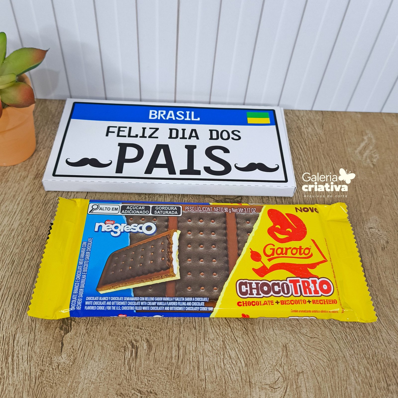 1 -Barra chocolate Placa carro Arquivo Dia dos Pais Barra chocolate Placa carro - Imagem 1