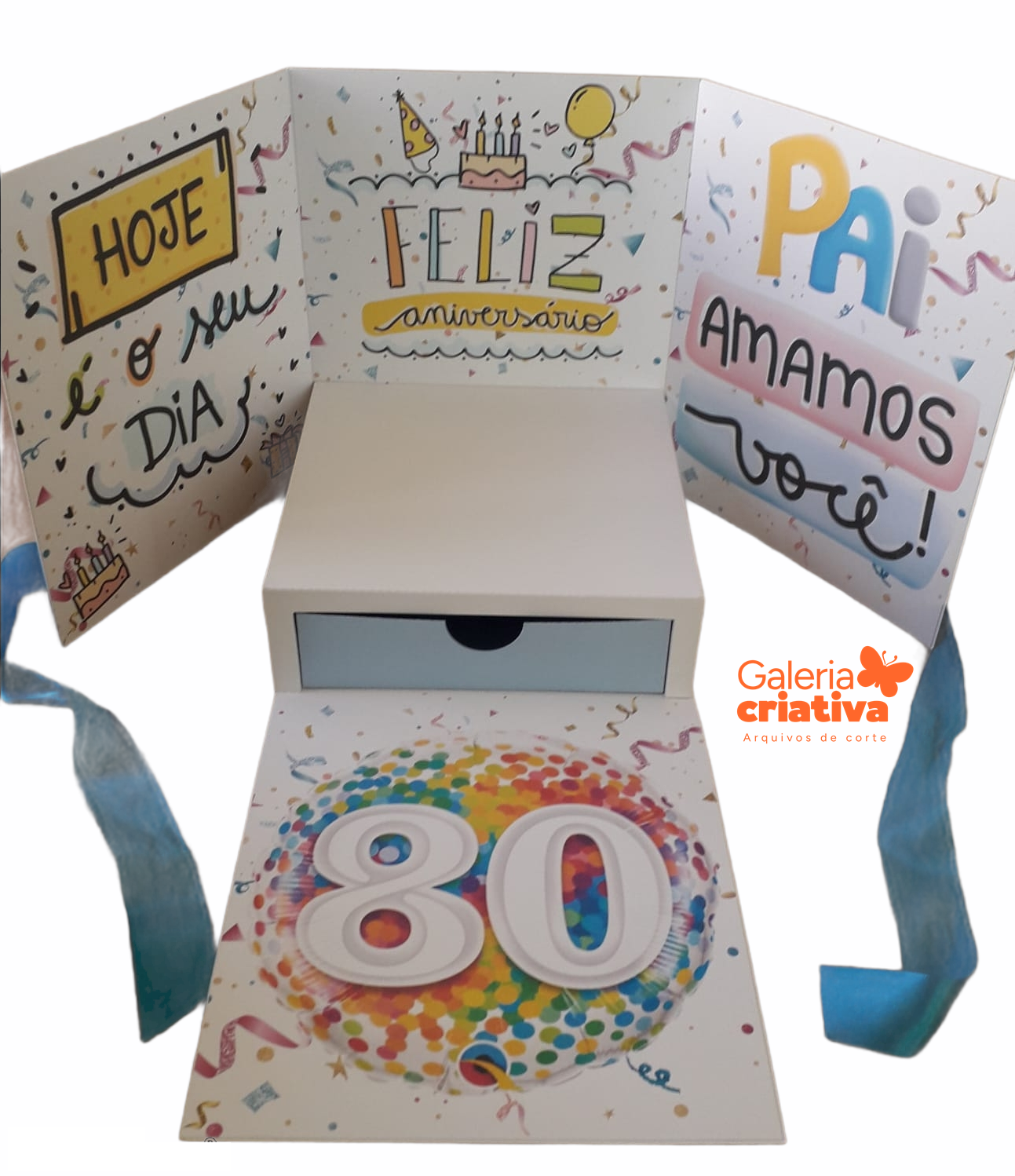 1 - Caixa Cenário GIGANTE Para Bolo E Docinhos (A3) Arquivo Aniversário Caixa Cenário para A3 - Imagem 1