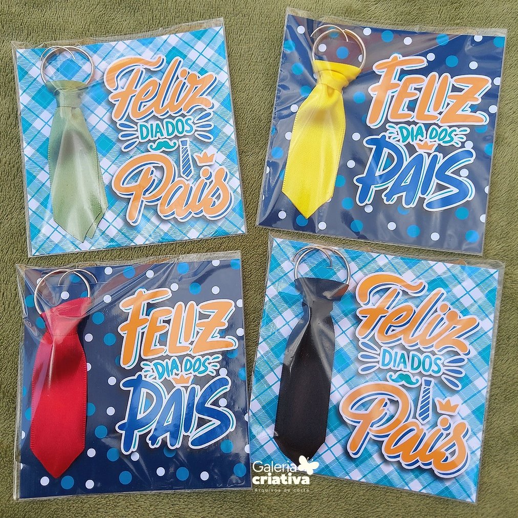 1 - Card Chaveiro Gravatinha - Dia dos Pais Arquivo Dia dos Pais Card Chaveiro Gravatinha - Imagem 1
