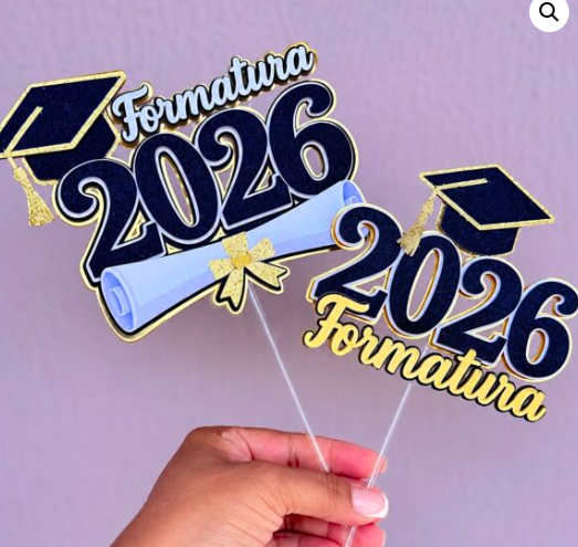 1-TOPOS FORMATURA 2026 Arquivo Topo de Bolo Formatura 2026 - Imagem 1