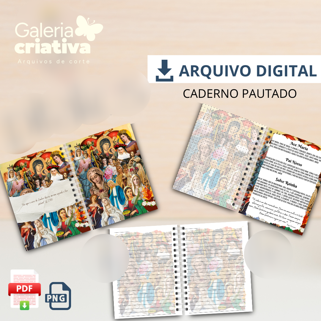10-CADERNO PAUTADO DIVERSAS SANTAS Arquivo Caderno Pautado Diversas Santas - Imagem 1