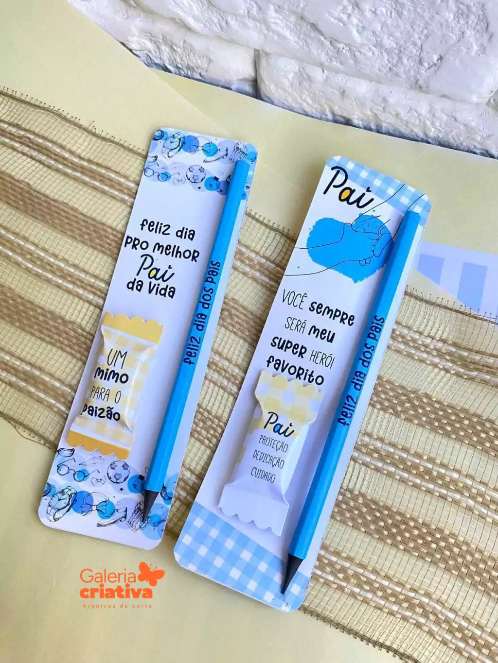10 - cartão com lápis e balinha Arquivo Dia dos Pais Card Lápis e Balinha - Imagem 1
