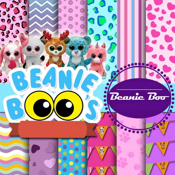 10075 Kit Digital Papeis Beanie Boos - Imagem 1