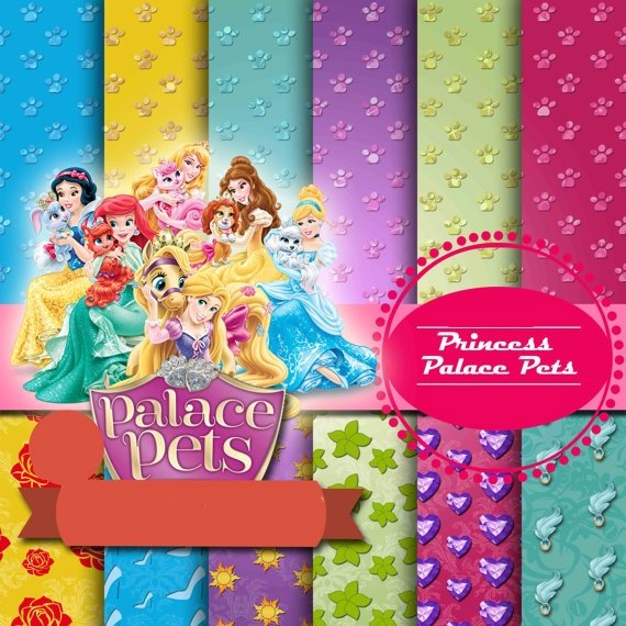 10144 Kit Digital Papeis Pets das Princesas - Imagem 1