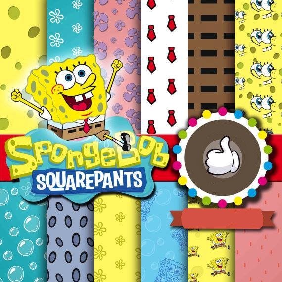 10910 Kit Digital Papeis Bob Esponja - Imagem 1