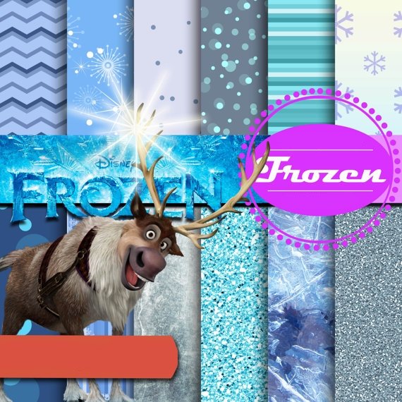 10997 Kit Digital Papeis Frozem - Imagem 1