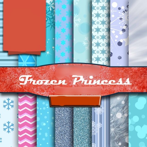 10999 Kit Digital Papeis Frozem Princesas - Imagem 1