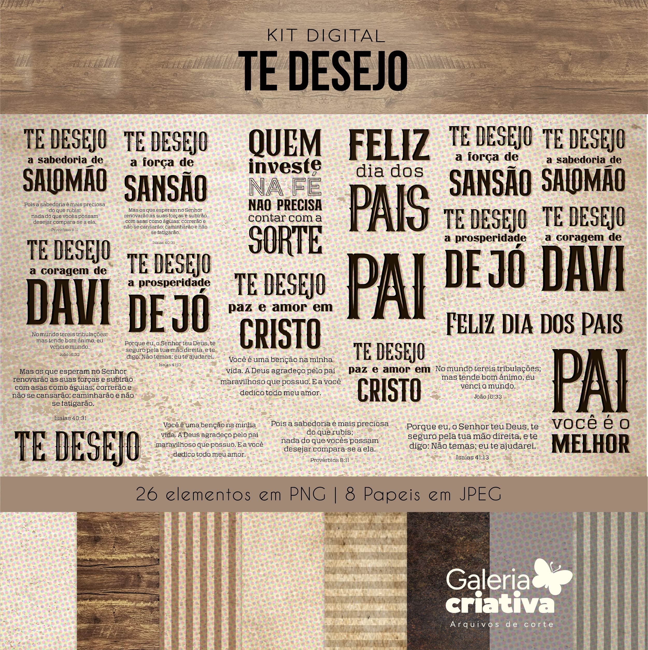 11 - KIT DIGITAL - TE DESEJO Kit Digital Dia dos Pais Cristão Te Desejo - Imagem 1