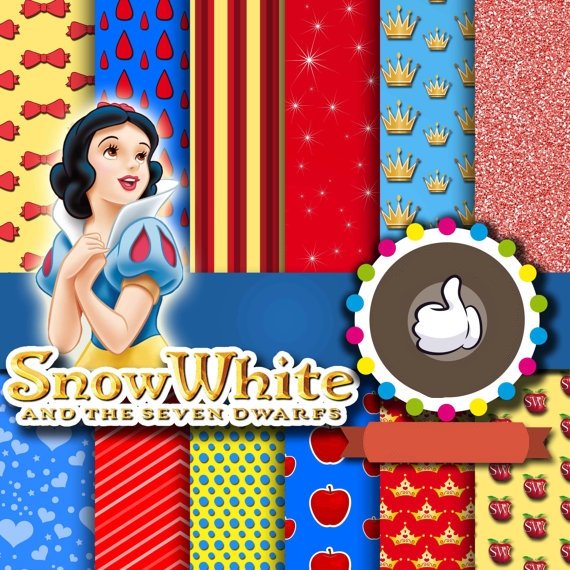11010 Kit Digital Papeis Branca de Neve - Imagem 1