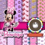 Kit Digital Papeis Minnie Mouse Butique
