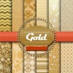 Kit Digital Papeis Ouro