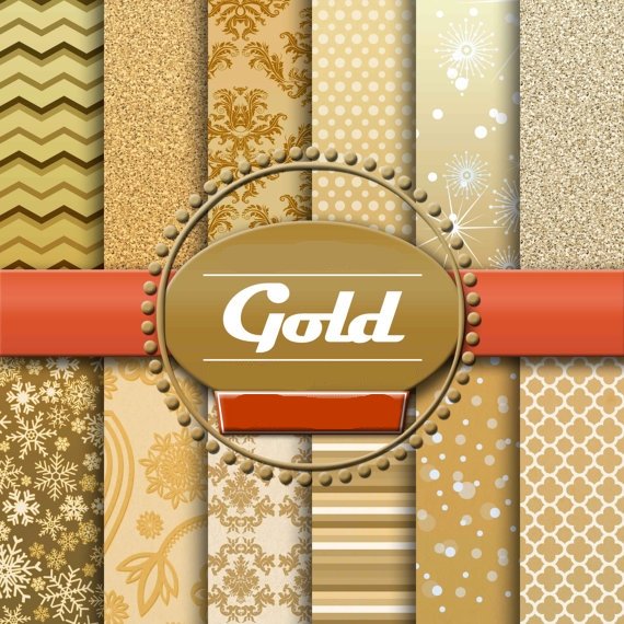 11023 Kit Digital Papeis Ouro - Imagem 1