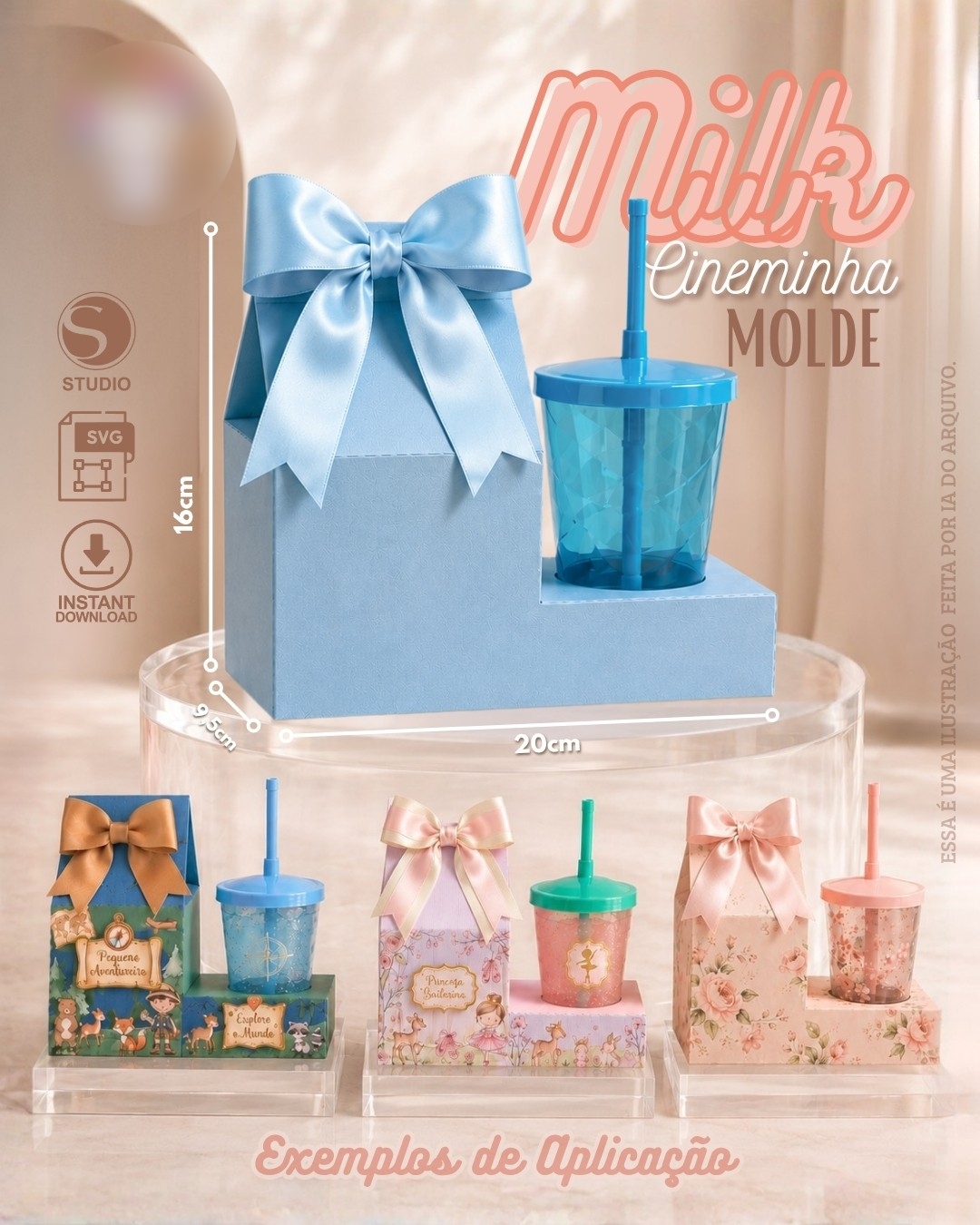 12-MOLDE MILK COM COPO TWISTER Arquivo Molde Milk com Copo Twister - Imagem 1