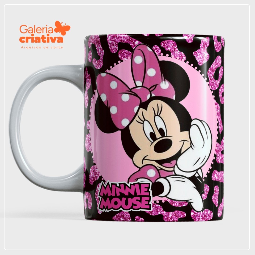 16-MINNIE ROSA BRILHANTE Arquivo Caneca Minnie Rosa Brilhante - Imagem 1
