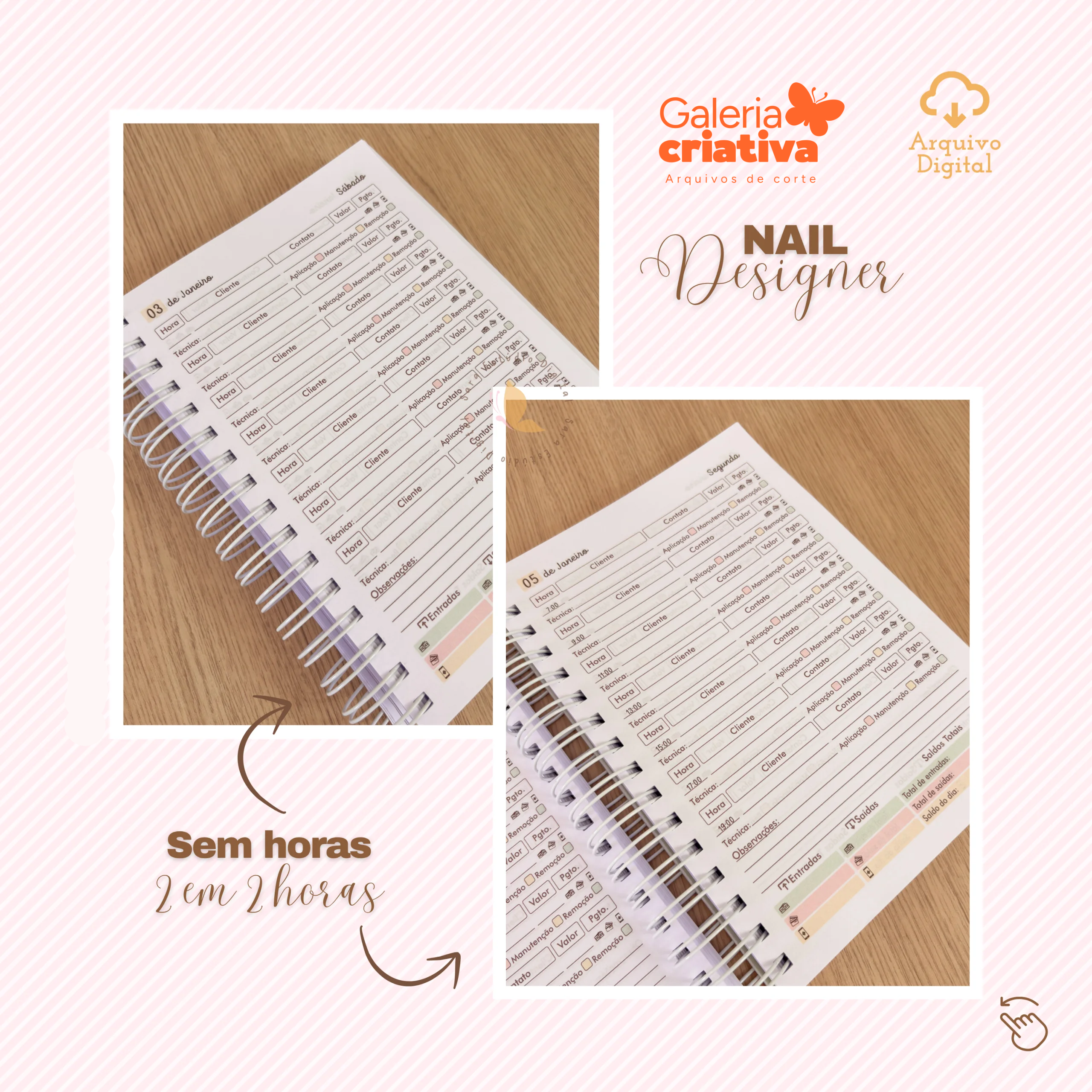 18-Agendamentos Nail Designer 2026 – 8 cores Arquivo Agendamentos Nail Designer 2026 – 8 cores - Imagem 1