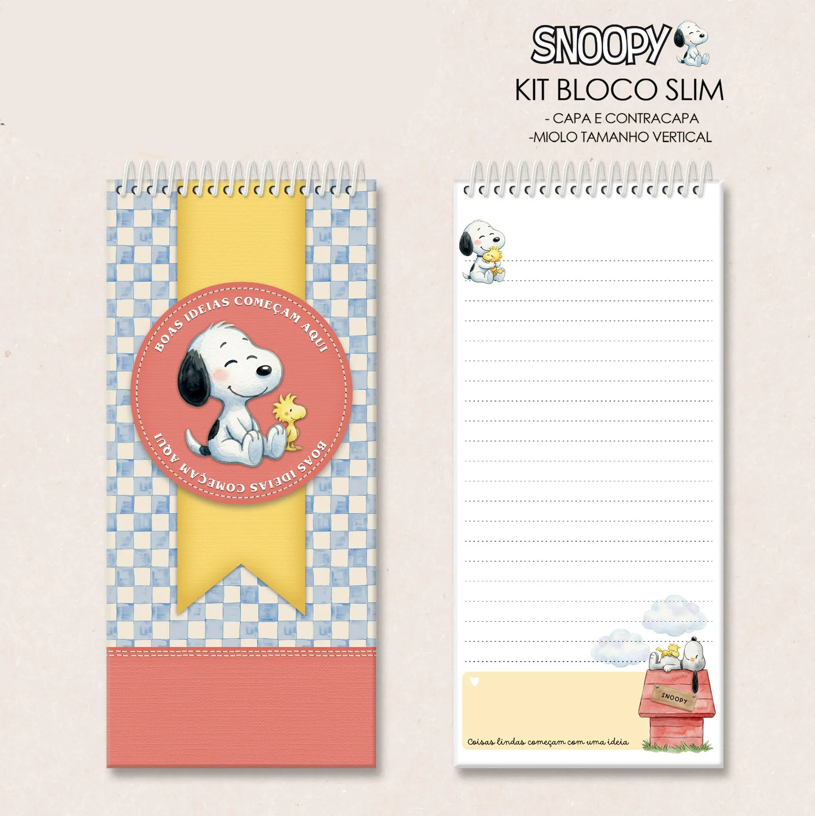 2-BLOCO SLIM SNOOPY Arquivo Bloco Slim Snoopy - Imagem 1