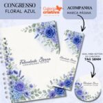 Arquivo Caderno para Congresso 2026 - Floral Azul com Tema