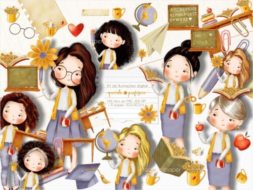 2022 - QUERIDA PROFESSORA - CP - BRANCAS Kit Digital Dia dos Professores - Imagem 1
