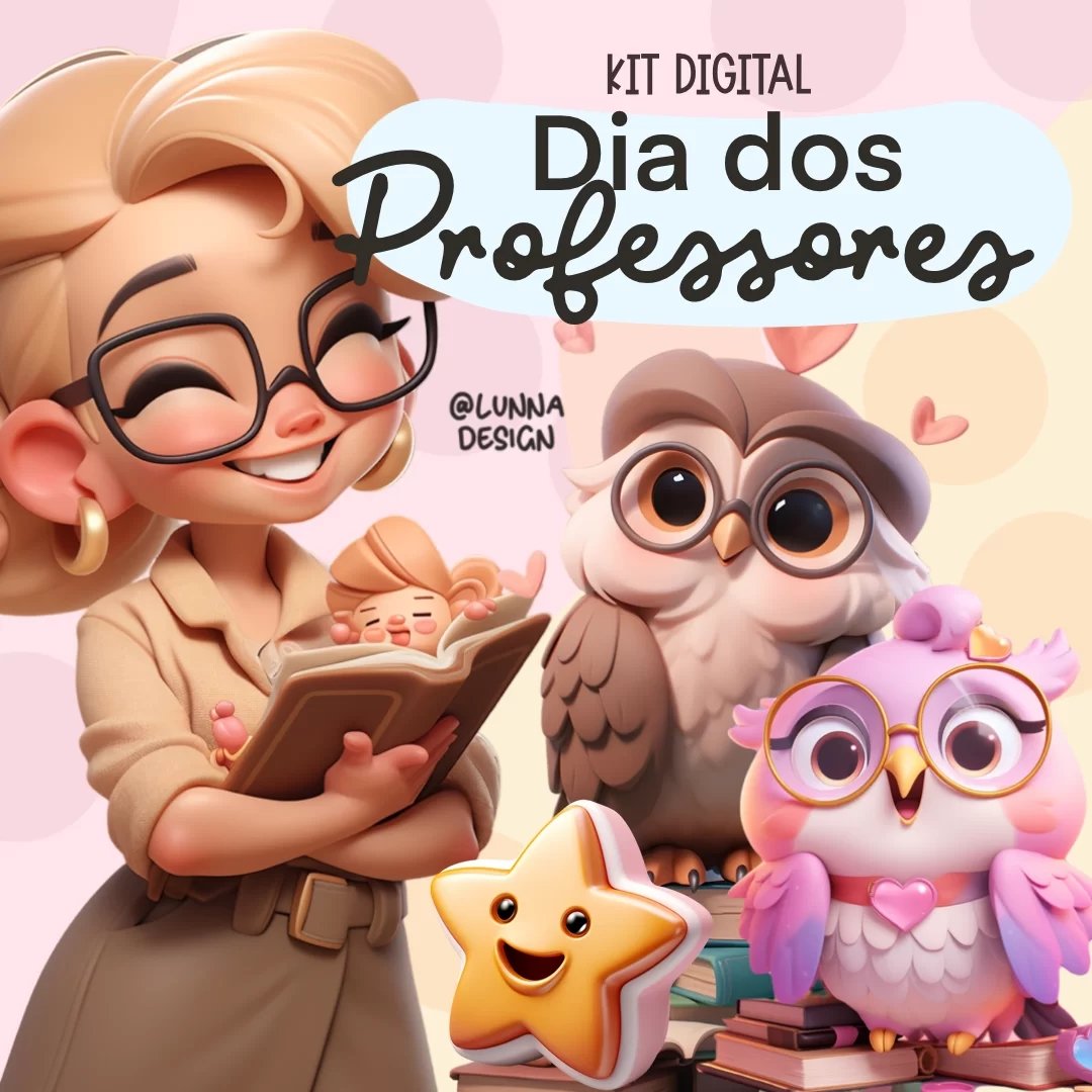 2023 Kit Dia dos Professores 3D Kit Digital Dia dos Professores 3D - Imagem 1