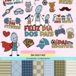 Kit Digital Dia dos Pais Super Pai Rabiscos