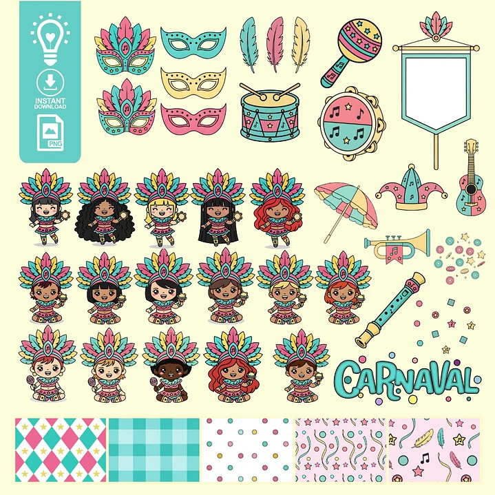 2026 - CARNAVAL - CRIAR BV 01 Kit Digital Carnaval 1 - Imagem 1
