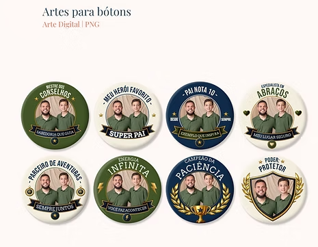 26-BÓTONS DIA DOS PAIS Arquivo Dia dos Pais Bottons - Imagem 1