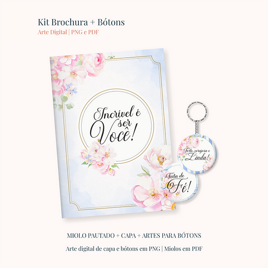 27-KIT FLORAL - BROCHURA+BÓTONS Arquivo Kit Floral Brochura + Bótons - Imagem 1