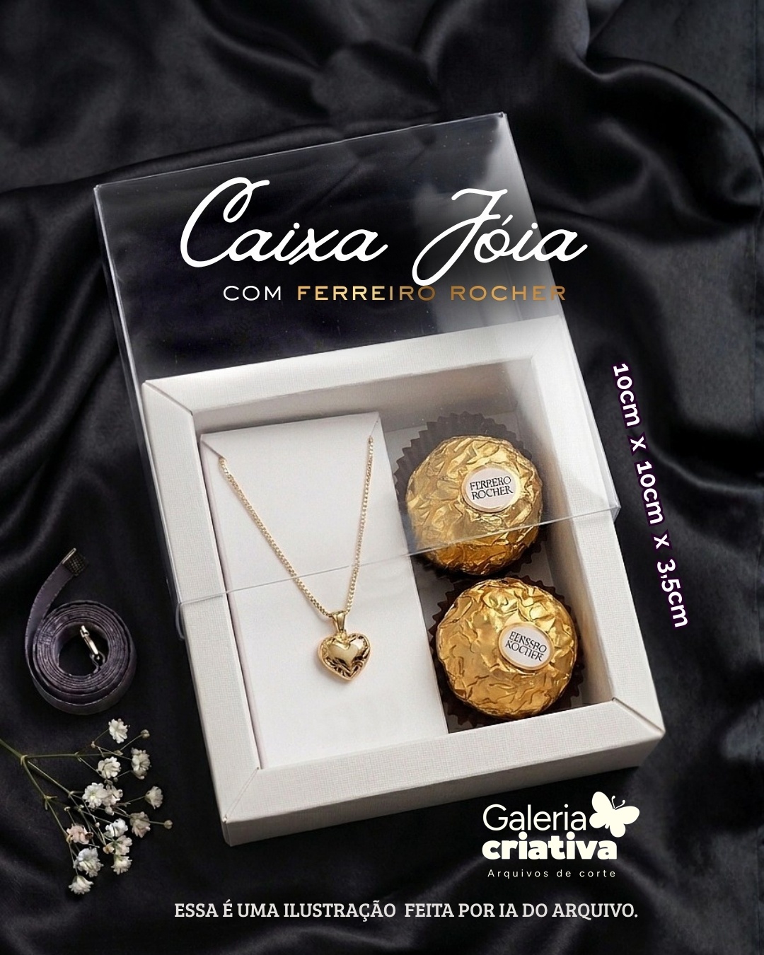 3-CAIXA FERREIRO ROCHER Arquivo de Corte Caixa Joias e Doces Ferrero - Imagem 1