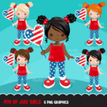 Arquivo Kit Digital 4 de Julho Coração Menina