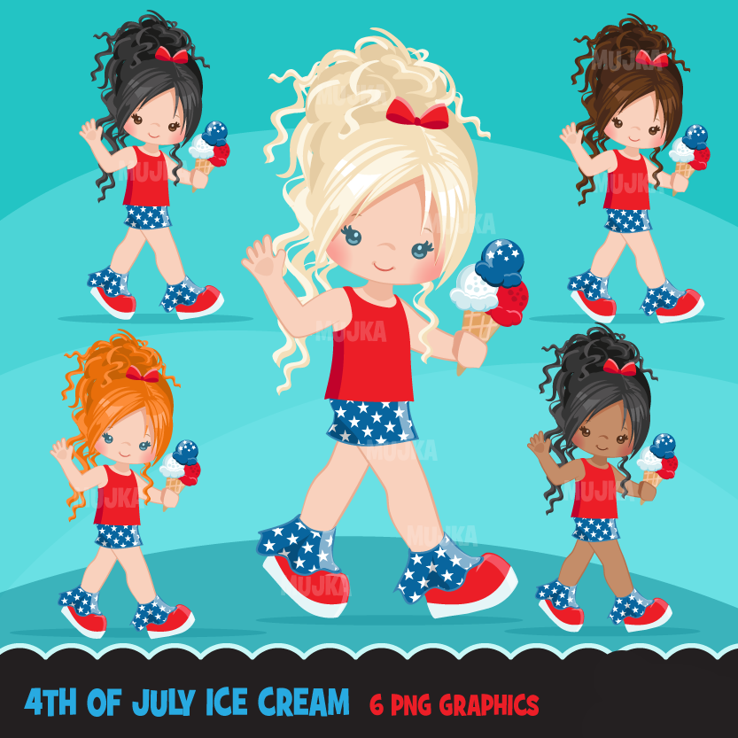 4 de julho menina Arquivo Kit Digital 4 de Julho Menina - Imagem 1