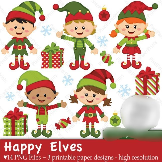 40 happy elves Kit Digital Duendes de Natal - Imagem 1