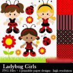 Kit Digital Papeis Lady Bug Garota