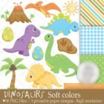Kit Digital Papeis Dinossauros Baby
