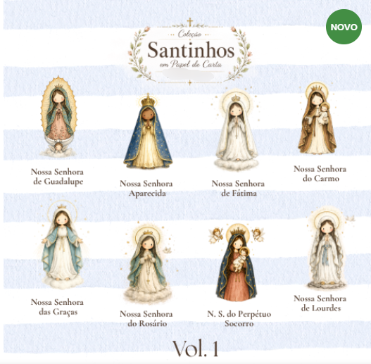 6-COLEÇÃO SANTINHOS EM PAPEL DE CARTA VOLUME 1 Arquivo Coleção Santinhos Papel de Carta Vol 1 - Imagem 1