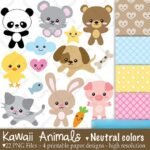 Kit Digital Papeis Animais Fofinhos