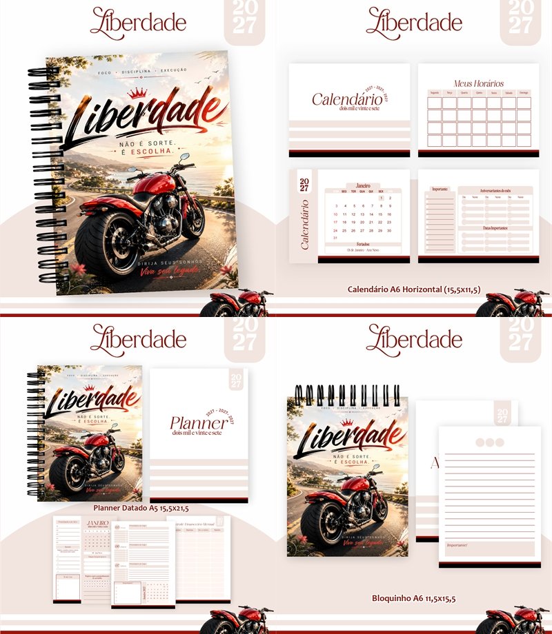 67) LIBERDADE MOTO Arquivo Combo Encadernação Liberdade Moto 2027 - Imagem 1