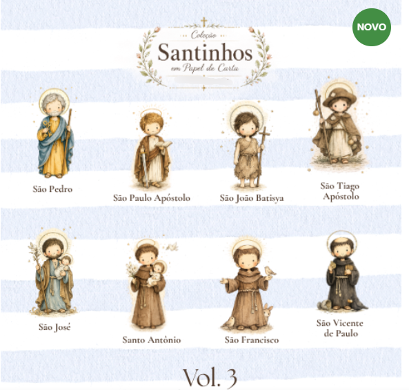 7-COLEÇÃO SANTINHOS EM PAPEL DE CARTA VOLUME 2 Arquivo Coleção Santinhos Papel de Carta Vol 2 - Imagem 1
