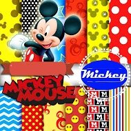 7659 Kit Digital Papeis Mickey Mouse - Imagem 1