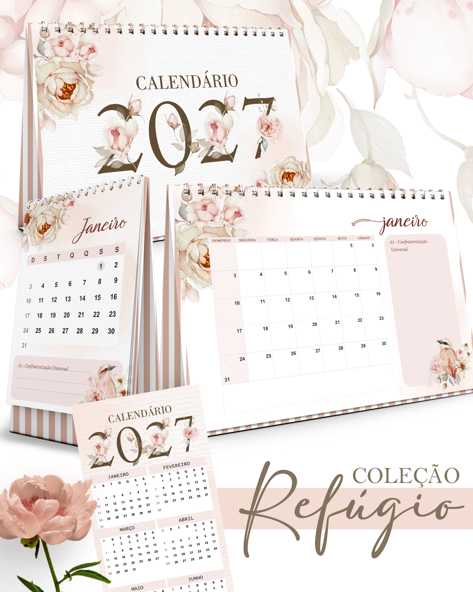 8-Kit Calendarios 2027 REFUGIO Arquivo Kit Calendários 2027 - Refúgio - Imagem 1