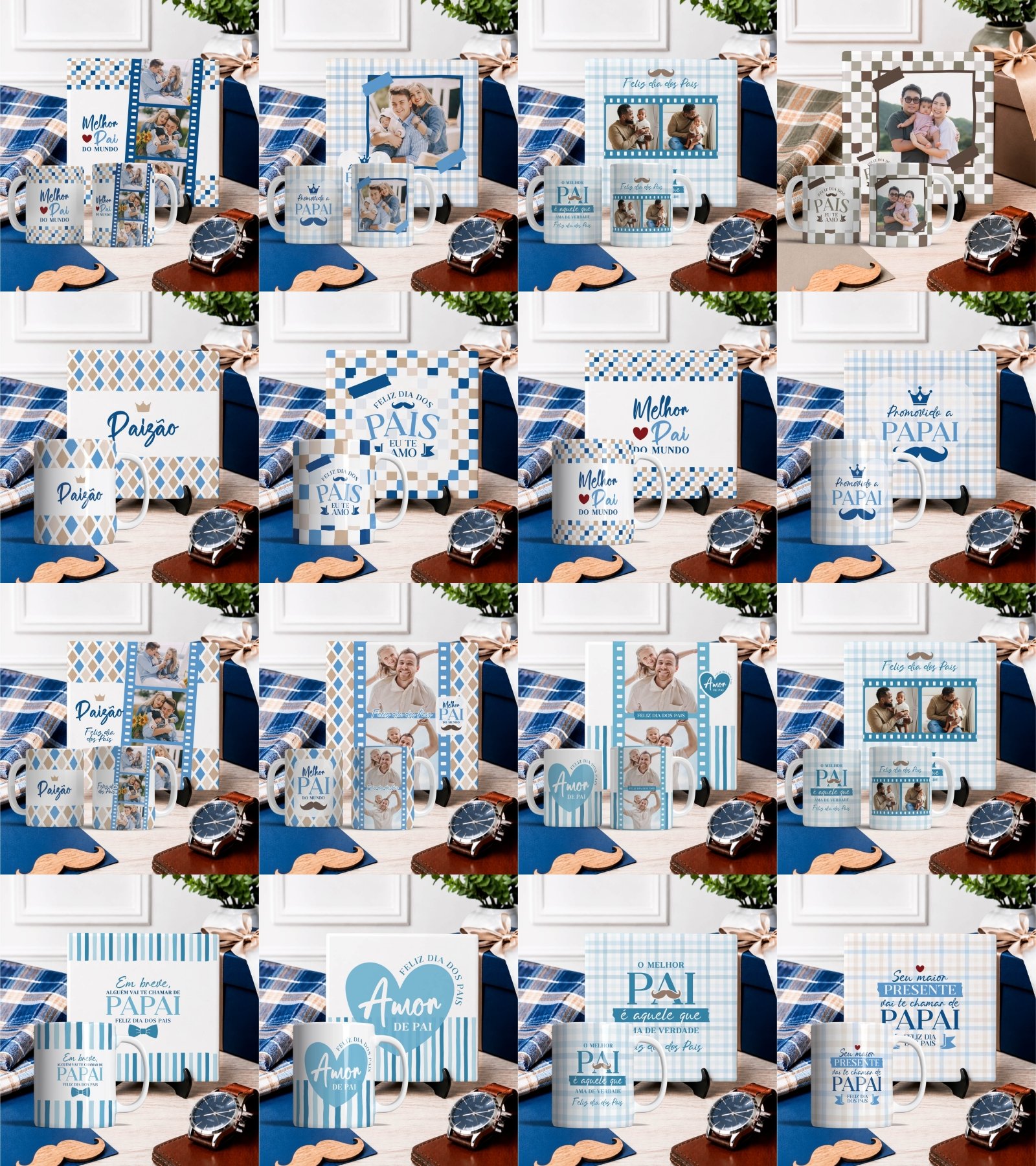 8-tile Arquivo Dia dos Pais Pack Canecas e Azulejos 2026 - Imagem 1