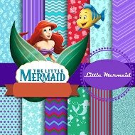 8002 Kit Digital Papeis Princesa Ariel - Imagem 1