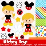 Kit Digital Meninos Vestidos de Mickey