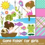 Kit Digital Dia de Pesca Girls
