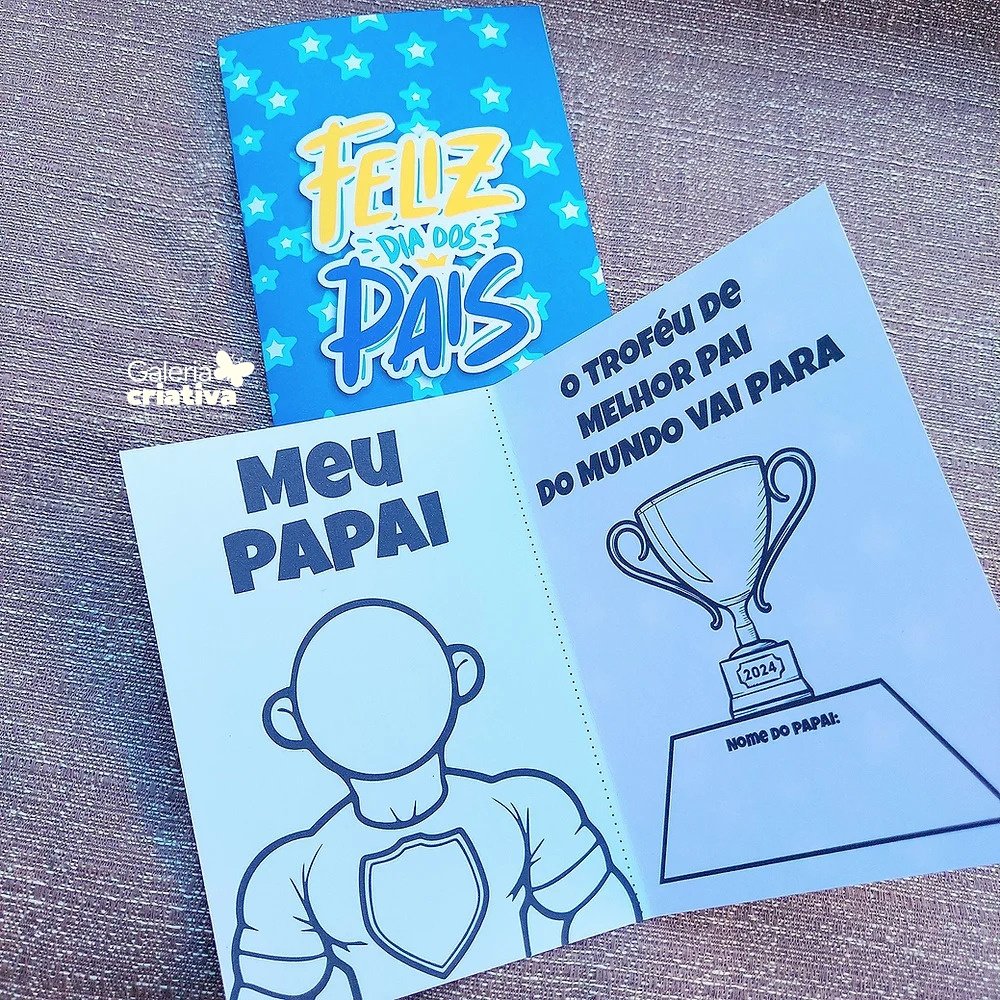 9 - CARTÃO DIA DOS PAIS PARA COLORIR Arquivo Dia dos Pais Cartão para Colorir - Imagem 1