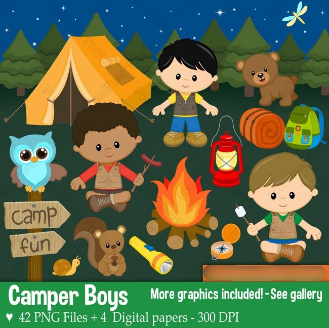 90 Camper Boys Kit Digital Acampamento Boys - Imagem 1