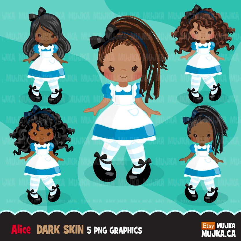 ALICE desenho empregada 1 Arquivo Kit Digital Alice no País das Maravilhas Negras - Imagem 1