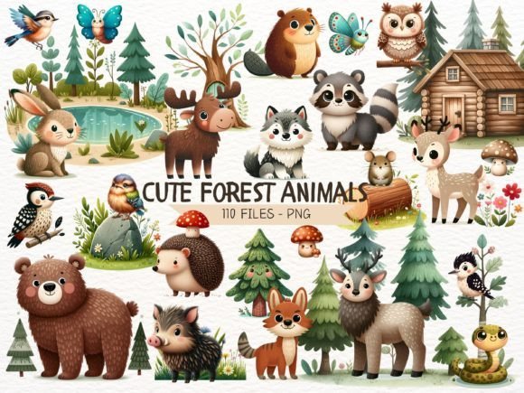 ANIMAIS DA FLORESTA BOSQUE Kit Digital ANIMAIS DA FLORESTA BOSQUE 2 - Imagem 1