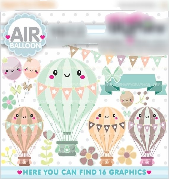 Airballoon-Cliparts Kit Digital Balão de Ar - Imagem 1