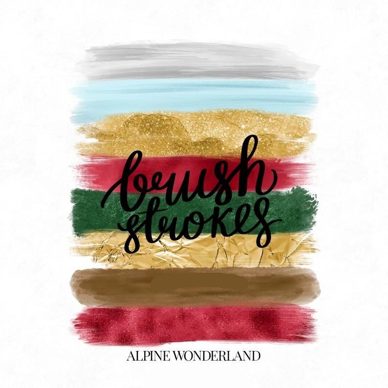 Alpine Wonderland Brush Strokes-Phantasia Kit Digital Pinceladas de Cores Vibrantes - Imagem 1